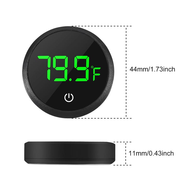 DORHEA 2Pcs Digital Aquarium Thermometer Fish Tank Digital LED Display Thermometer Fahrenheit Aquarium Temperature Sensor with LED Touch Screen for Aquarium Glass Containers Plant Reptile Turtle Tank-Black - Image 5